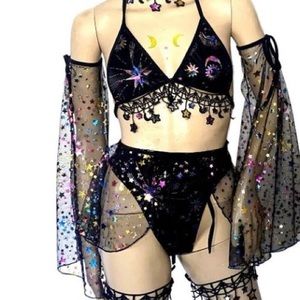 Stars and Moons Galaxy Celestial Rave  Festival Outfit